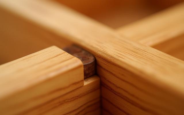 職人の手による繊細な木材の接合部分