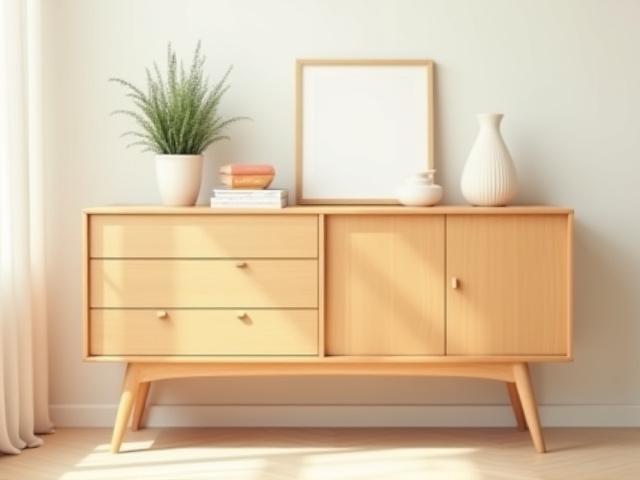 北欧風サイドボード - 自然素材と機能性
